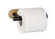 WENKO - Dérouleur papier WC - Bambou - Noir mat - Fixation adhésive - vignette