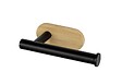 WENKO - Dérouleur papier WC - Bambou - Noir mat - Fixation adhésive - vignette