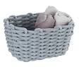 WENKO - Panier de rangement en coton Tia M - Gris - H.18xL.25xP.15cm - vignette