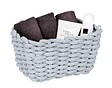 WENKO - Panier de rangement en coton Tia M - Gris - H.18xL.25xP.15cm - vignette