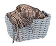 WENKO - Panier de rangement en coton Tia M - Gris - H.18xL.25xP.15cm - vignette