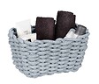 WENKO - Panier de rangement en coton Tia M - Gris - H.18xL.25xP.15cm - vignette
