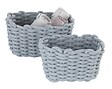 WENKO - Panier de rangement en coton Tia M - Gris - H.18xL.25xP.15cm - vignette