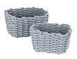 WENKO - Panier de rangement en coton Tia M - Gris - H.18xL.25xP.15cm - vignette