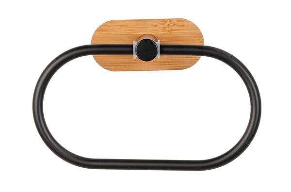 WENKO - Anneau porte-serviettes bambou acier Orea - large