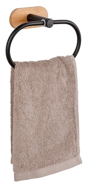 WENKO - Anneau porte-serviettes bambou acier Orea - large