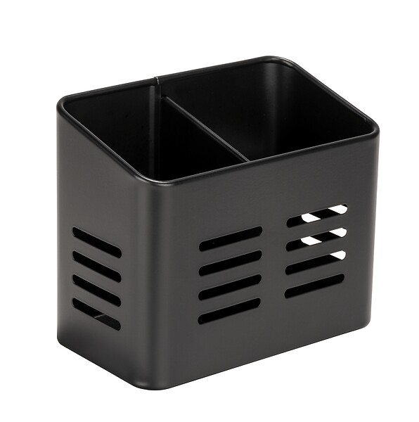WENKO - Panier à couverts Baco - Noir mat - large