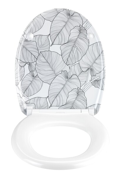WENKO - Abattant WC Duroplast Samoa Blanc gris Easy Close - large