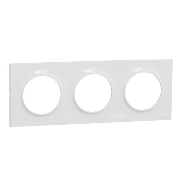 SCHNEIDER ELECTRIC - Odace Styl plaque 3 postes - Blanc - Brillant - large