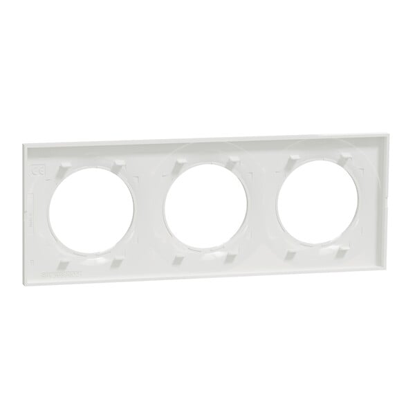 SCHNEIDER ELECTRIC - Odace Styl plaque 3 postes - Blanc - Brillant - large