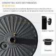 OUTSUNNY - Pied de parasol rond base de lestage parasol Ø 51 x 30H cm HDPE motif rosace surface texturée noir - vignette