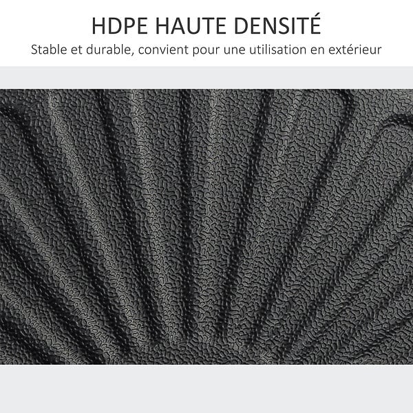 OUTSUNNY - Pied de parasol rond base de lestage parasol Ø 51 x 30H cm HDPE motif rosace surface texturée noir - large