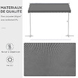 OUTSUNNY - Store double pente manuel rétractable inclinaison réglable acier époxy blanc polyester imperméabilisé anti-UV gris dim. 3L x 2,95l x 2,6H m - vignette