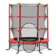 HOMCOM - Trampoline enfant Ø 1,63 × 1,63H m filet de sécurité porte zipée couvre-ressorts 6 poteaux rembourrés inclus rouge - vignette