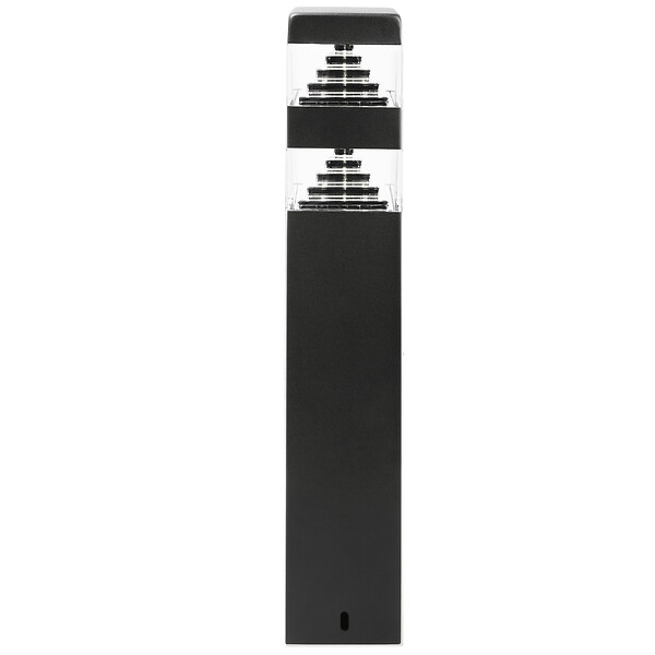 LUMIHOME - Potelet LED Pyramide acier inox noir - 1000lm - large