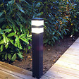 LUMIHOME - Potelet LED Pyramide acier inox noir - 1000lm - vignette