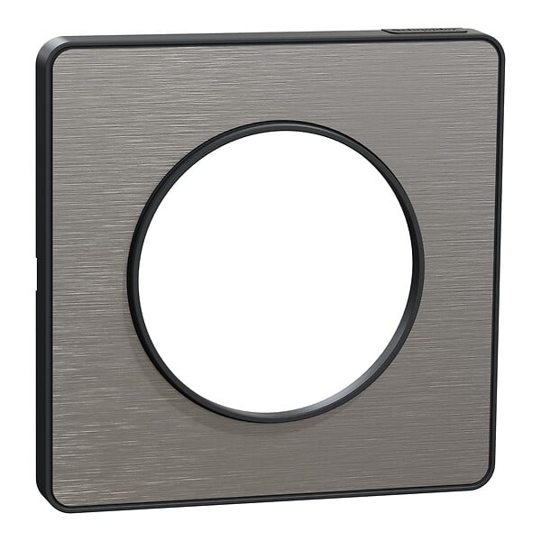 SCHNEIDER ELECTRIC - Plaque finition aluminium brossé Odace Touch 1 poste - large