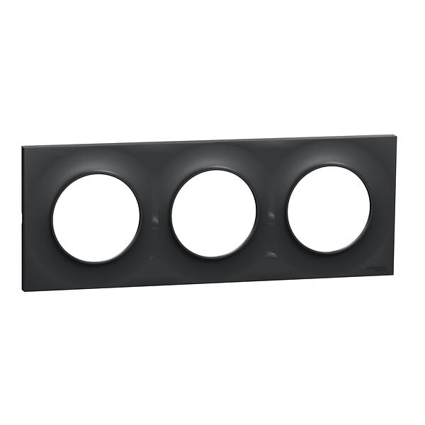 SCHNEIDER ELECTRIC - Odace Styl -  plaque anthracite - 3 postes horiz.-vert. entraxe 71mm - large