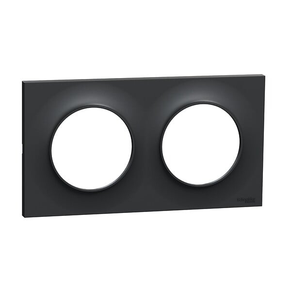 SCHNEIDER ELECTRIC - Plaque finition Odace Styl - 2 postes - Anthracite - 71mm - large
