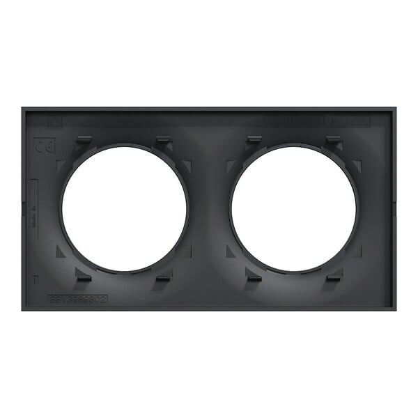 SCHNEIDER ELECTRIC - Plaque finition Odace Styl - 2 postes - Anthracite - 71mm - large