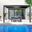 OVIALA - Pergola bioclimatique adossée 3x4m et 1 Store 3,73 x 2,34 m - Oia - vignette
