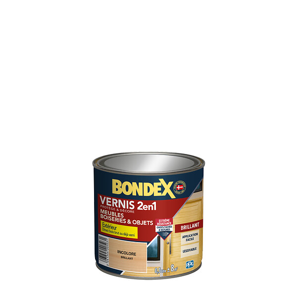 BONDEX - Vernis 2en1 brillant incolore - 0,5L - large