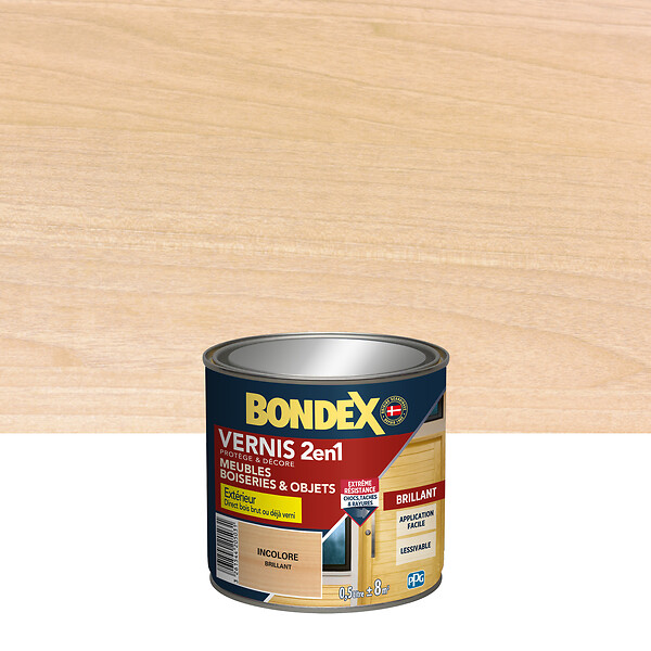 BONDEX - Vernis 2en1 brillant incolore - 0,5L - large