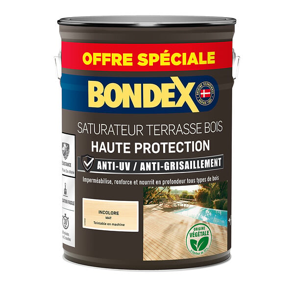 BONDEX - Saturateur pour bois extérieur - Incolore - 6L - large