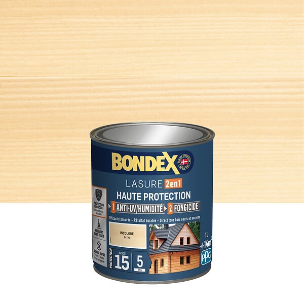 BONDEX - Lasure 2en1 - Incolore - Satin - 1L - large
