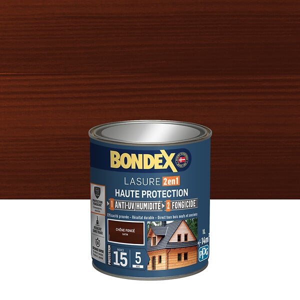 BONDEX - Lasure 2en1 chêne rustique satin - 1L - large