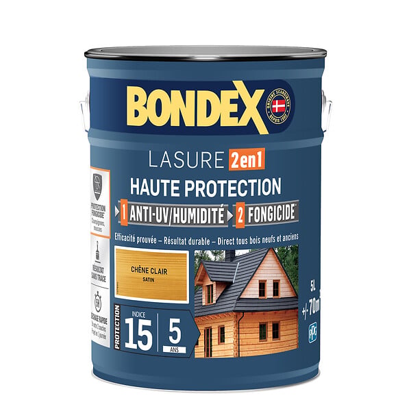 BONDEX - lasure bondex 2en1 5ans ch cl sat 5l - large