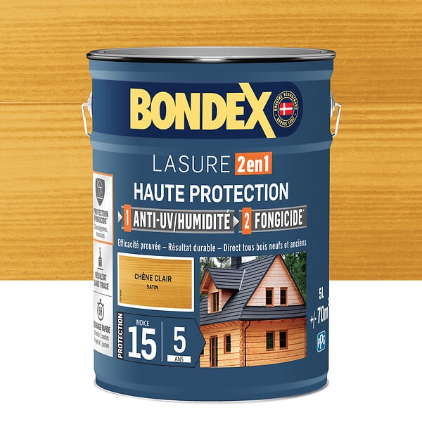 BONDEX - lasure bondex 2en1 5ans ch cl sat 5l - large