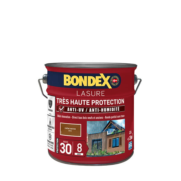 BONDEX - Lasure Extérieure 8 Ans - Chêne Moka - 2,5L - large
