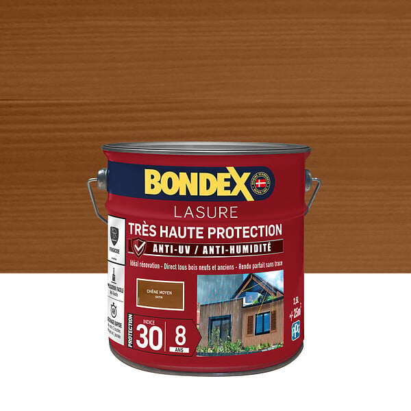 BONDEX - Lasure Extérieure 8 Ans - Chêne Moka - 2,5L - large