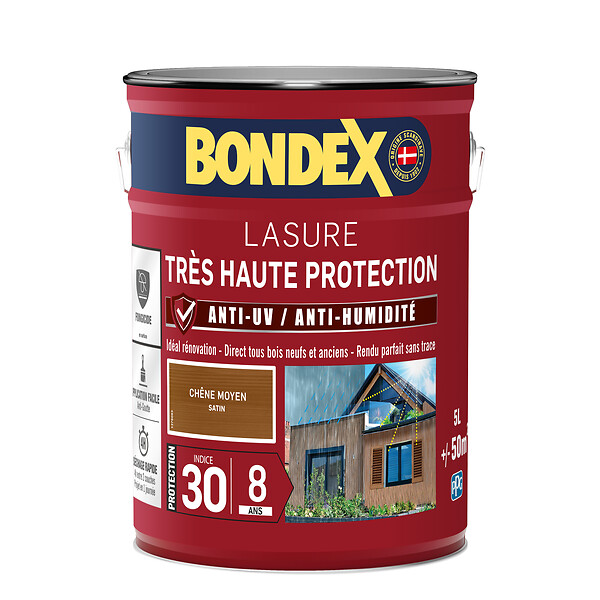 BONDEX - Lasure extérieure 8 ans - Chêne - 5L - large