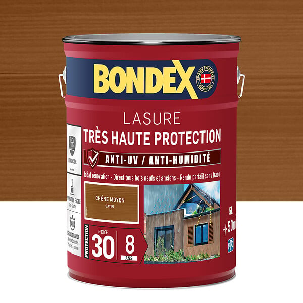BONDEX - Lasure extérieure 8 ans - Chêne - 5L - large