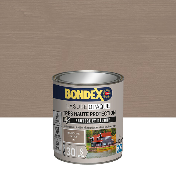 BONDEX - Lasure BONDEX Opaque Brun Taupe Satin 1L - large