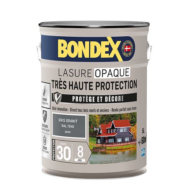 BONDEX - Lasure opaque - Gris Granit - Satinée 5L - large