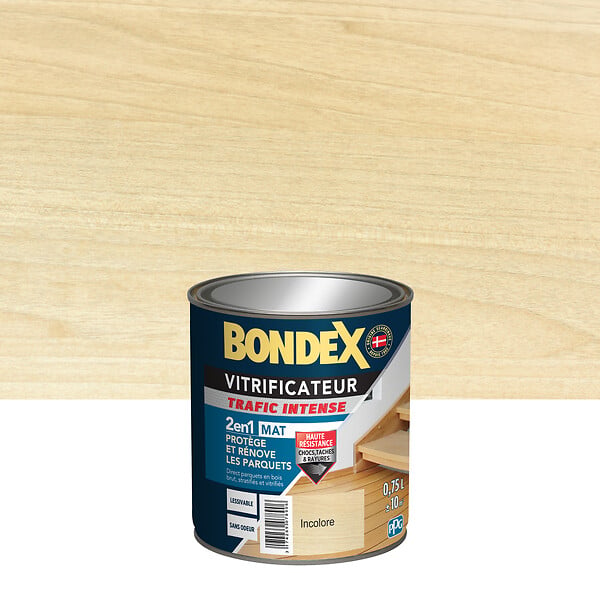BONDEX - Vitrificateur parquet mat incolore - 0,75L - large