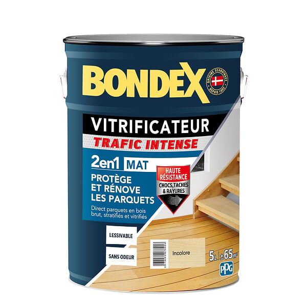 BONDEX - Vitrificateur parquet trafic intense - Incolore - 5L - large
