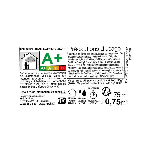 RIPOLIN - Testeur peinture RIPOLIN velours vert palatino 0,075L - large