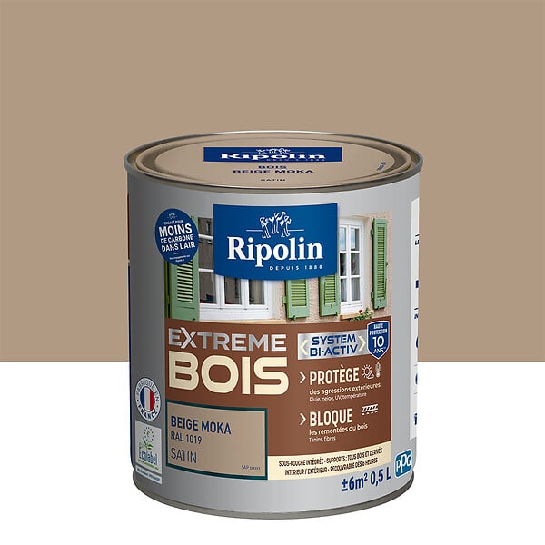 RIPOLIN - Peinture bois RIPOLIN beige moka RAL 1019 0,5L - large