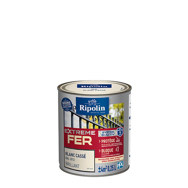 RIPOLIN - Peinture fer - Ripolin Extrême Fer - Blanc Cassé - 0,25 L - large