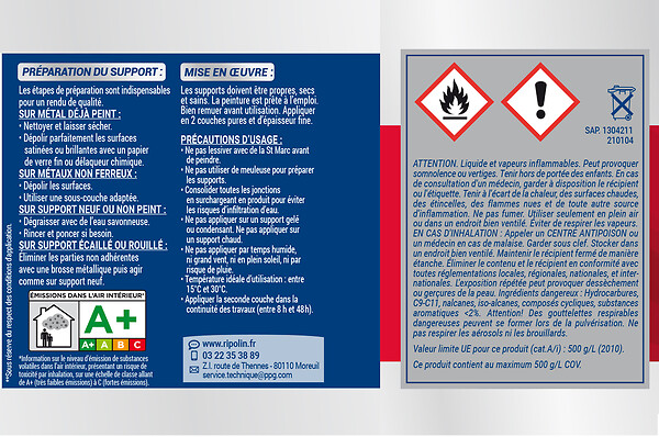 RIPOLIN - Ripolin xt fer b cas ral1013 0.5l - large