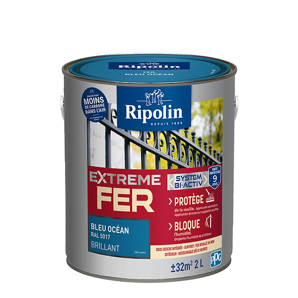 RIPOLIN - Ripolin ext fer bril bleu ocean 2l - large