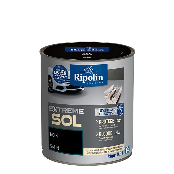 RIPOLIN - Peinture sol - Extreme sol - Noir - 0.5L - large