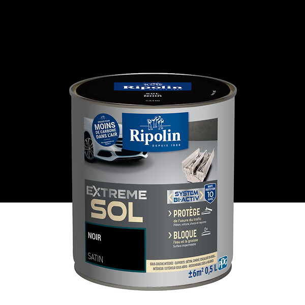 RIPOLIN - Peinture sol - Extreme sol - Noir - 0.5L - large