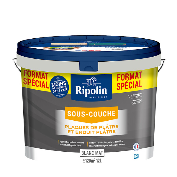 RIPOLIN - Sous-Couche Plaque de Plâtre RIPOLIN mat Blanc 12L - large