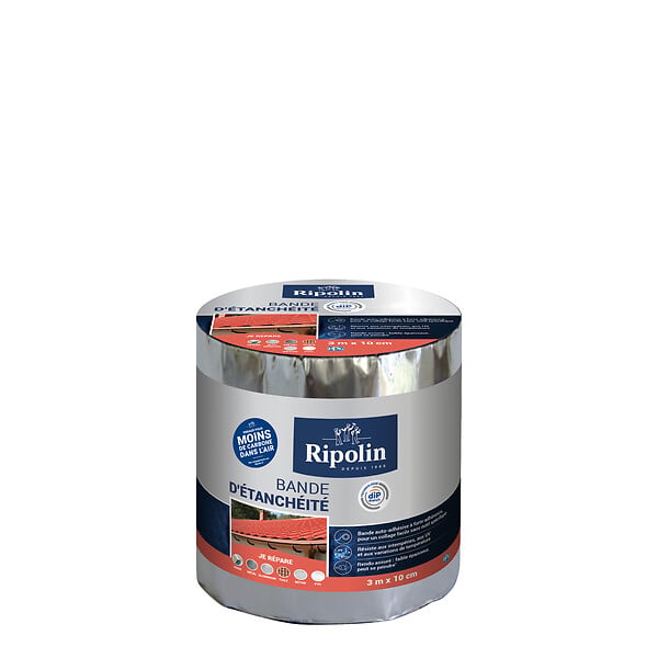 RIPOLIN - Bande d'étanchéité aluminium auto-adhésive 3 m x 10 cm - large