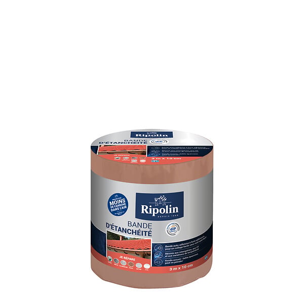 RIPOLIN - Bande d'étanchéité auto-adhésive en aluminium - 3 m x 10 cm - Terre Cuite - large